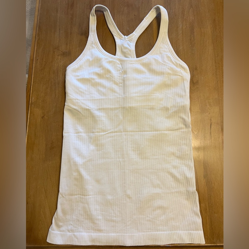 Lululemon White Size 4 Ebb to Street Tank